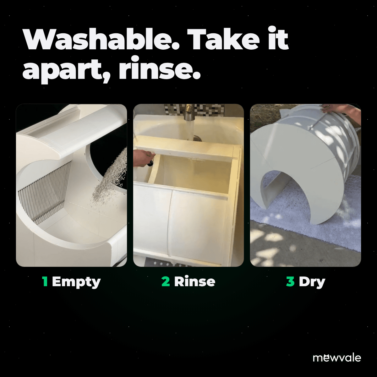 Mewvale Classic: washable, take it apart and rinse